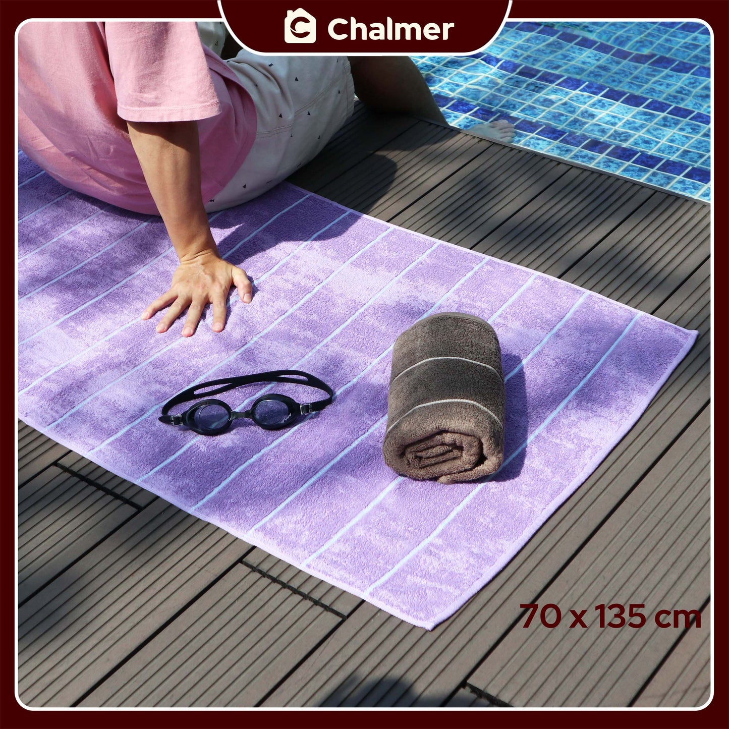 Handuk Mandi Dewasa Chalmer 70 x 135 cm Motif Stripe