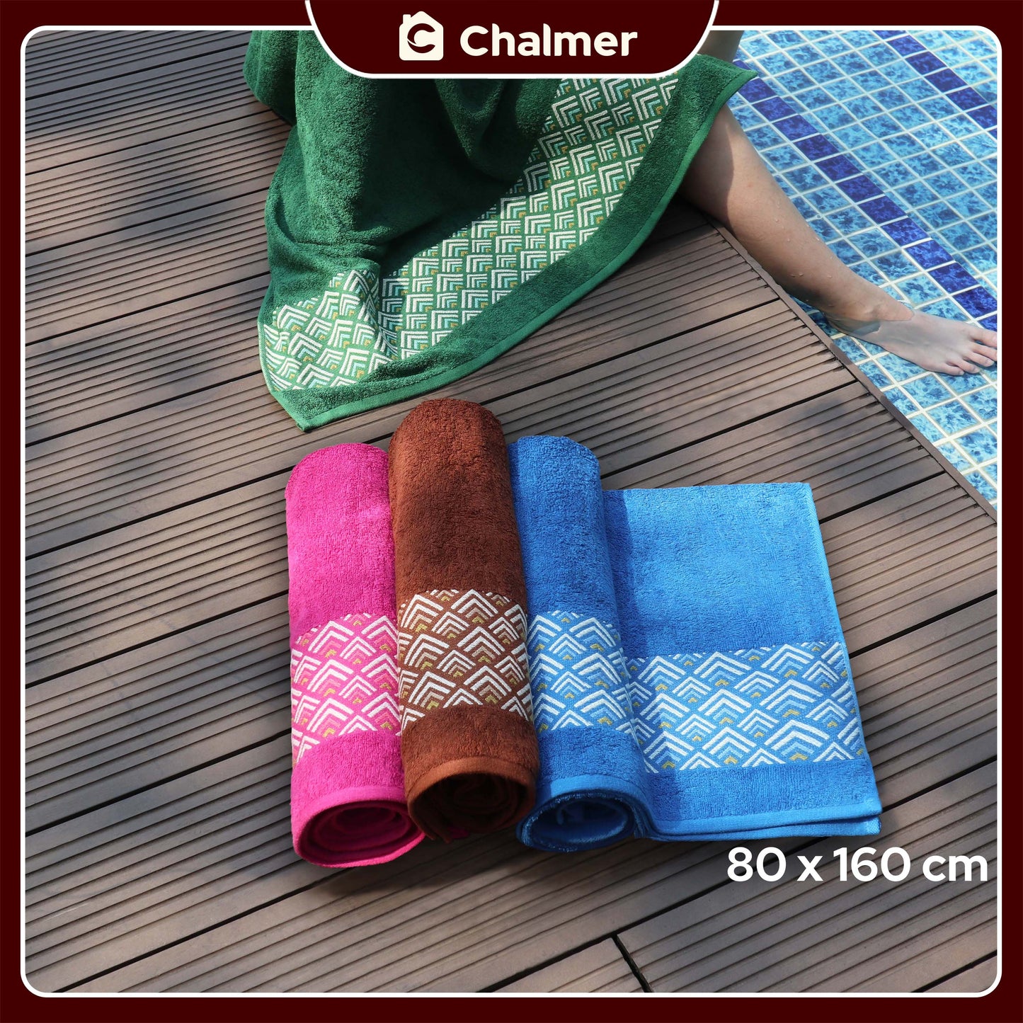 Handuk Mandi Dewasa Besar Jumbo Chalmer 80 x 160 cm Motif Bukit
