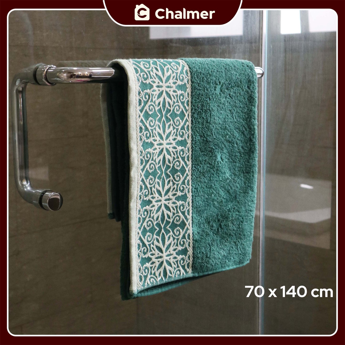 Handuk Mandi Dewasa Chalmer Premium 70 x 140 cm Motif Vardo